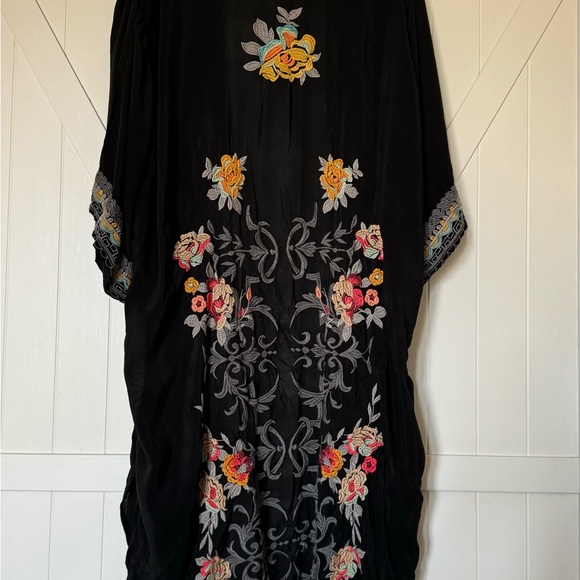 Johnny Was Mayflower Kimono Duster long sheer black embroidered plus sized XXL - Picture 7 of 9